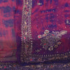 Sanskriti Vintage Purple-Blue Pure Georgette Dupatta Tie-Dye Hand Bead Zari Veil