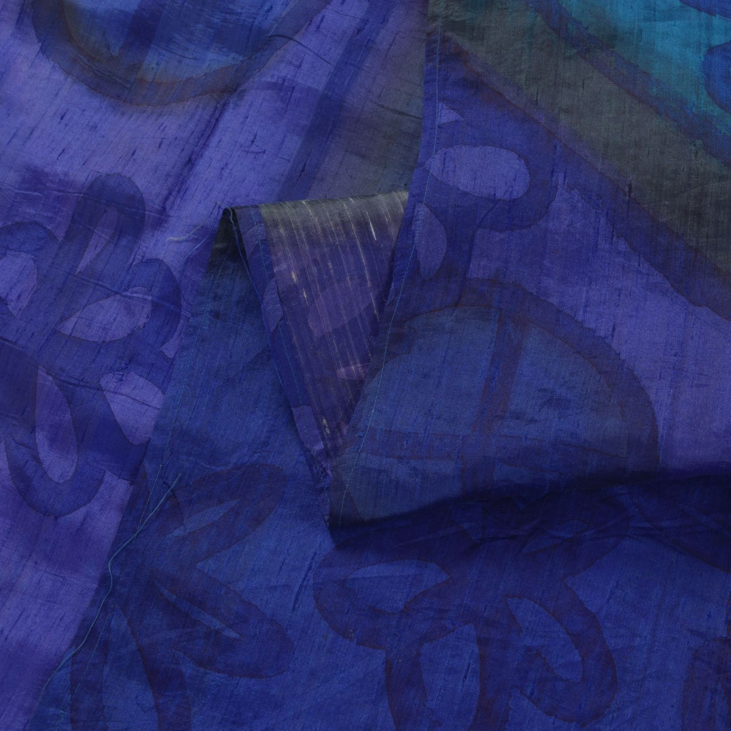 Sanskriti Vintage Blue Soft Pure Silk Dupatta Stole Hand Block Print Wrap Veil