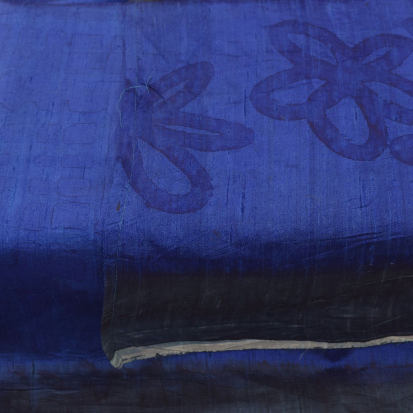 Sanskriti Vintage Blue Soft Pure Silk Dupatta Stole Hand Block Print Wrap Veil