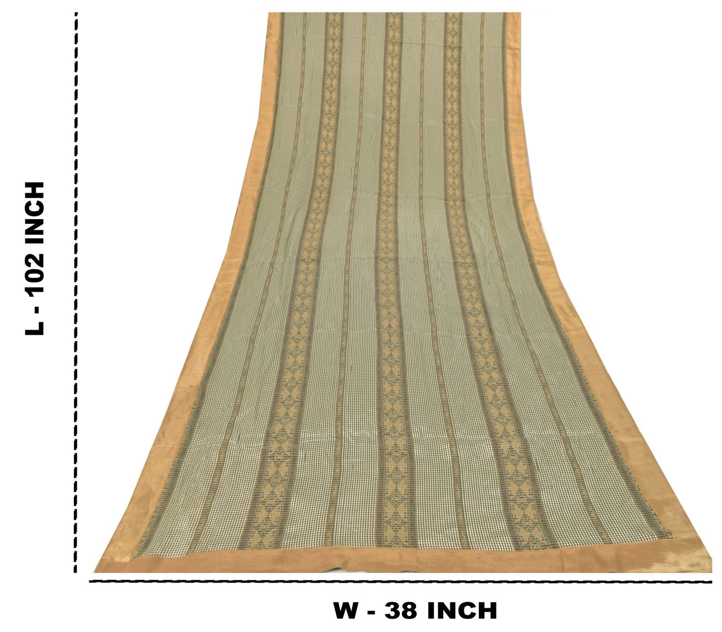 Sanskriti Vintage Black-White Pure Cotton Dupatta Stole Checkered Woven Scarf