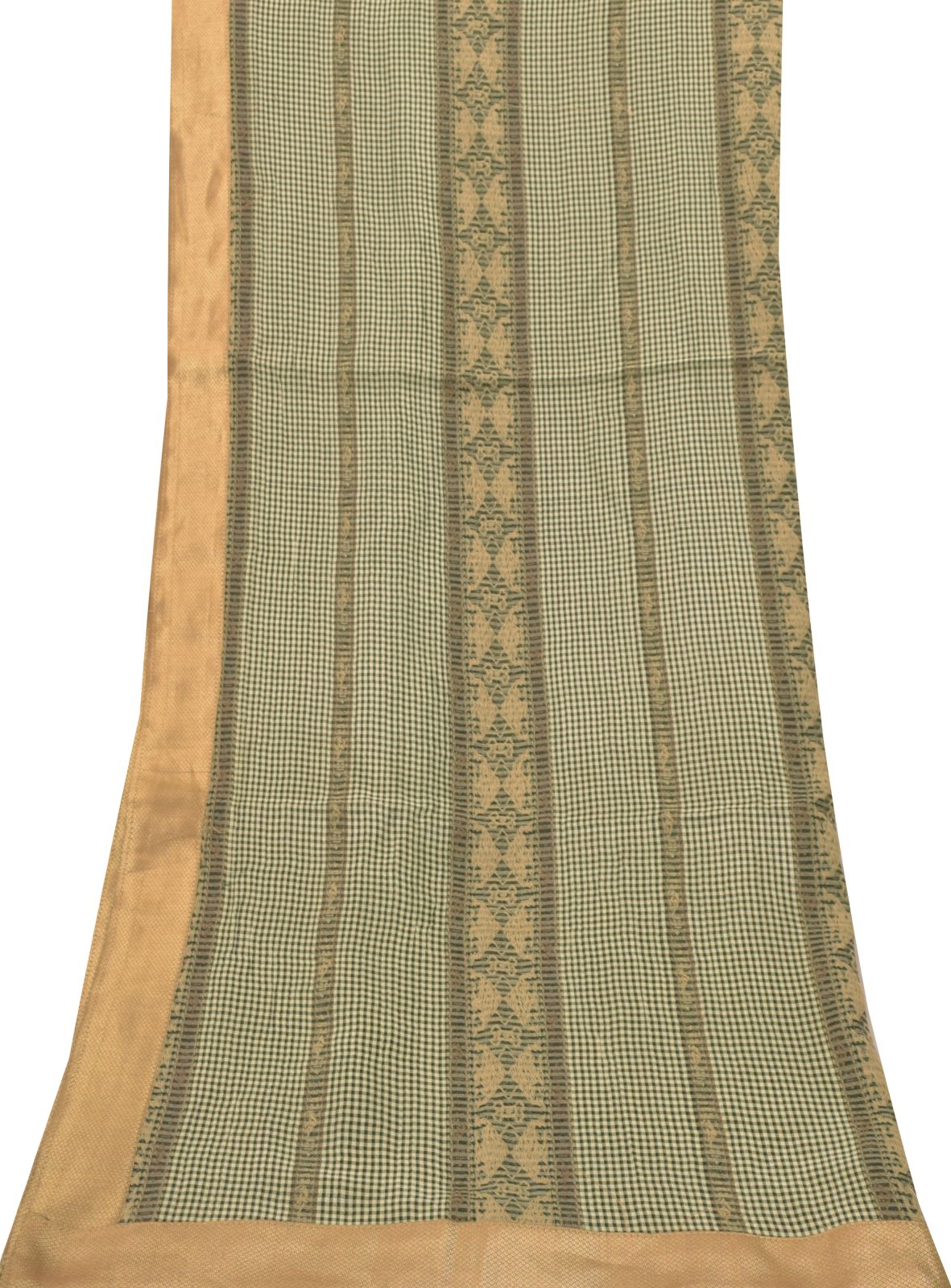 Sanskriti Vintage Black-White Pure Cotton Dupatta Stole Checkered Woven Scarf