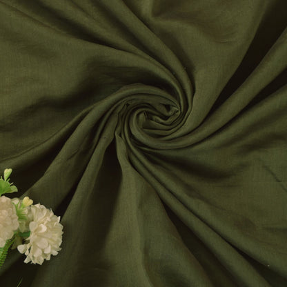 Sanskriti Vintage Solid Green Soft Cotton Silk Dupatta Stole Zari Woven Scarf