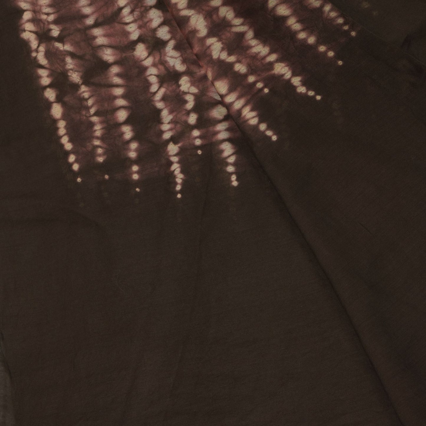 Sanskriti Vintage Soft Brown-Cream Pure Silk Dupatta Stole Tie-Dye Scarf Veil