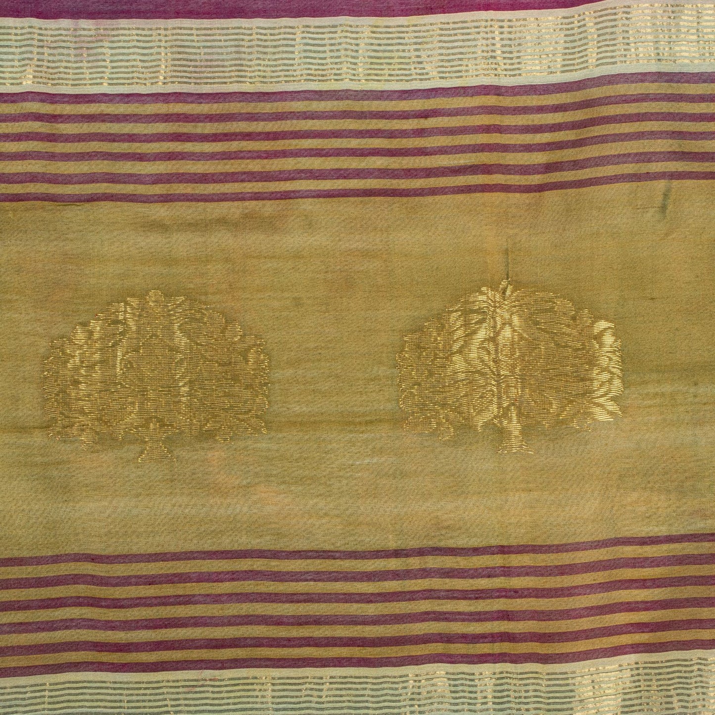 Sanskriti Vintage Purple Cotton Silk Dupatta Stole Maheshwari Zari Hand Woven