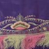 Sanskriti Vintage Blue Artificial Silk Dupatta Stole Hand Bead Thread Scarf Veil