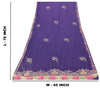 Sanskriti Vintage Blue Artificial Silk Dupatta Stole Hand Bead Thread Scarf Veil
