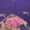 Sanskriti Vintage Blue Artificial Silk Dupatta Stole Hand Bead Thread Scarf Veil