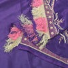 Sanskriti Vintage Blue Artificial Silk Dupatta Stole Hand Bead Thread Scarf Veil