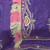 Sanskriti Vintage Blue Artificial Silk Dupatta Stole Hand Bead Thread Scarf Veil