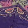 Sanskriti Vintage Blue Artificial Silk Dupatta Stole Hand Bead Thread Scarf Veil