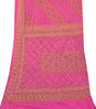Sanskriti Vintage Pink Artificial Silk Dupatta Stole Hand Embroidery Kantha Veil