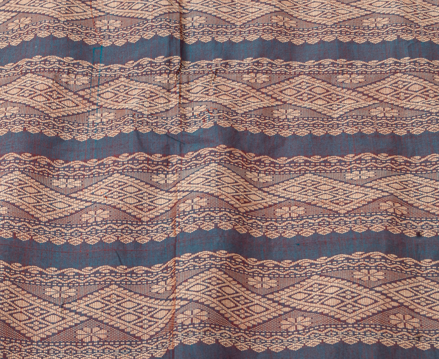 Sanskriti Vintage Brown-Green Soft Blend Cotton Dupatta Stole Geometric Woven