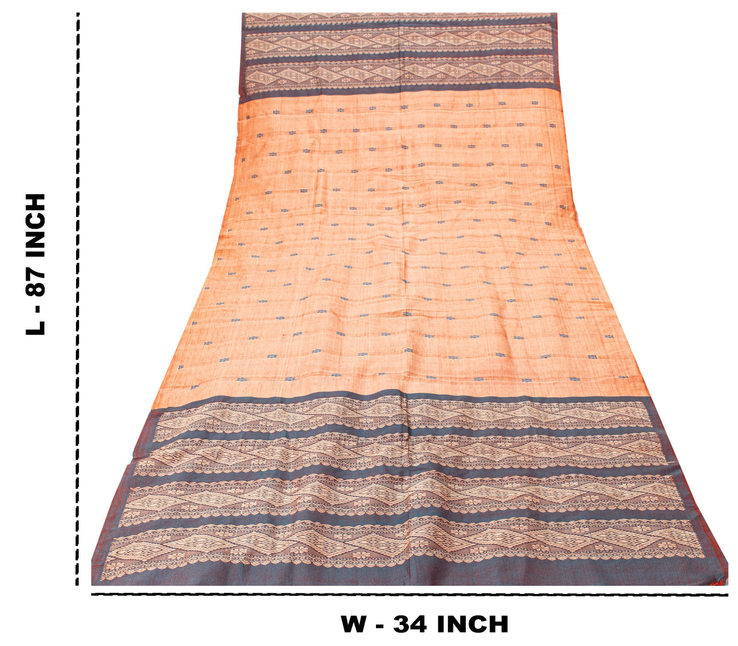 Sanskriti Vintage Brown-Green Soft Blend Cotton Dupatta Stole Geometric Woven