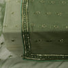 Sanskriti Vintage Green Soft Georgette Dupatta Stole Hand Embroidered Sequins