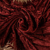 Sanskriti Vintage Maroon Velvet Dupatta Stole Embroidered Wedding Scarf NeckVeil