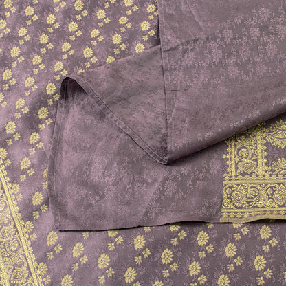 Sanskriti Vintage Dark Lilac Soft Art Silk Dupatta Stole Brocade Handwoven Scarf
