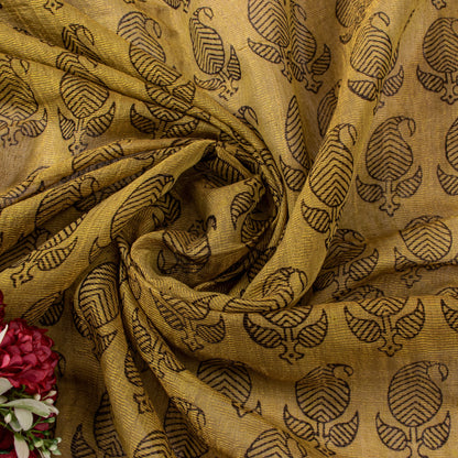 Sanskriti Vintage Green Soft Pure Cotton Dupatta Stole Hand Block Printed Scarf