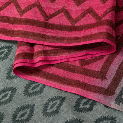 Sanskriti Vintage Pink Soft Pure Cotton Dupatta Stole Hand Block Printed Scarf
