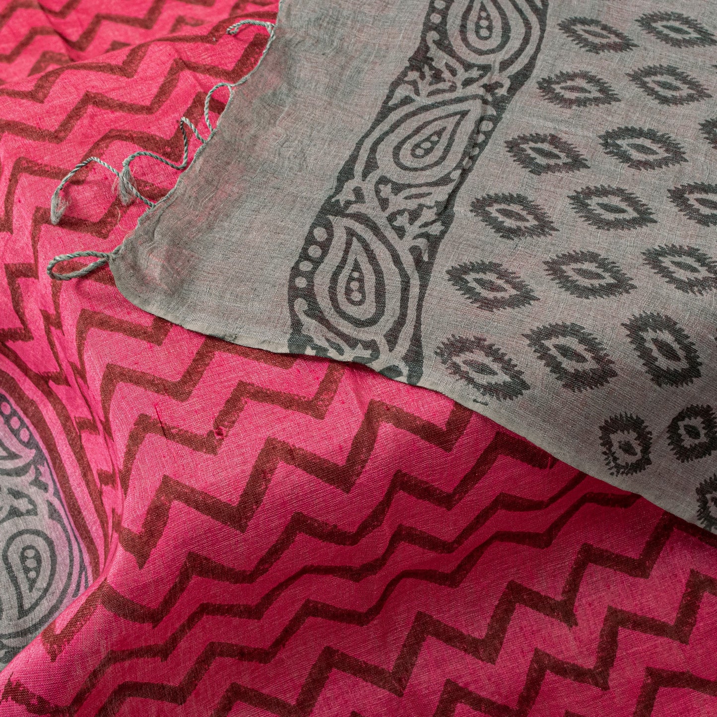 Sanskriti Vintage Pink Soft Pure Cotton Dupatta Stole Hand Block Printed Scarf