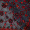 Sanskriti Vintage Red Pure Georgette Silk Dupatta Stole Embroidered Sequin Scarf