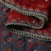 Sanskriti Vintage Red Pure Georgette Silk Dupatta Stole Embroidered Sequin Scarf