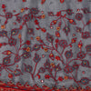 Sanskriti Vintage Red Pure Georgette Silk Dupatta Stole Embroidered Sequin Scarf