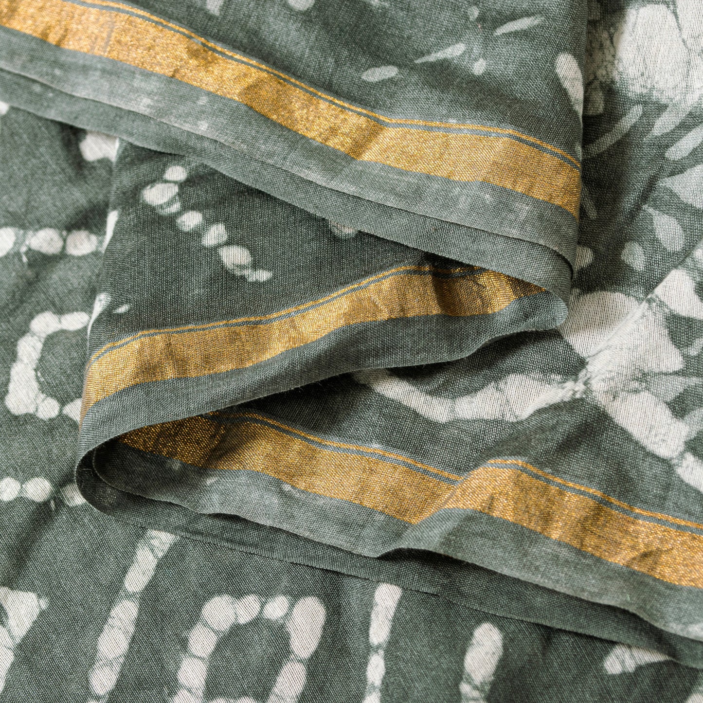 Sanskriti Vintage Gray Dupatta/Stole Cotton Silk BatiK Work Rajasthan Neck Veil