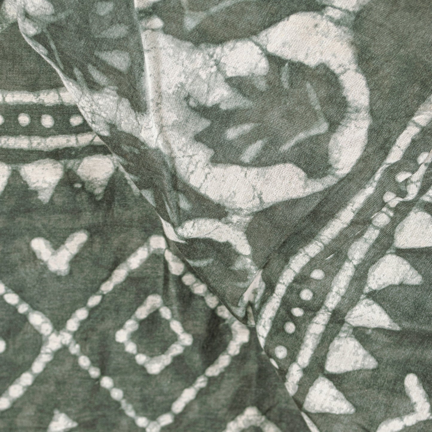 Sanskriti Vintage Gray Dupatta/Stole Cotton Silk BatiK Work Rajasthan Neck Veil