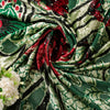 Sanskriti Vintage Green-Red Soft Velvet Dupatta Stole Floral Printed India Scarf