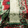 Sanskriti Vintage Green-Red Soft Velvet Dupatta Stole Floral Printed India Scarf