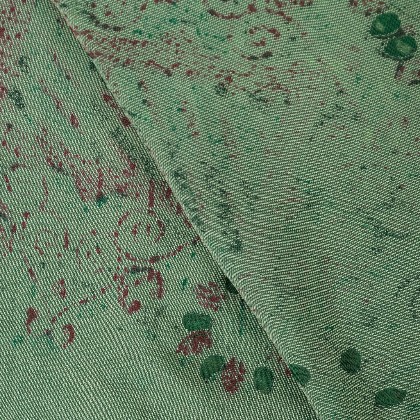 Sanskriti Vintage Green-Red Soft Velvet Dupatta Stole Floral Printed India Scarf