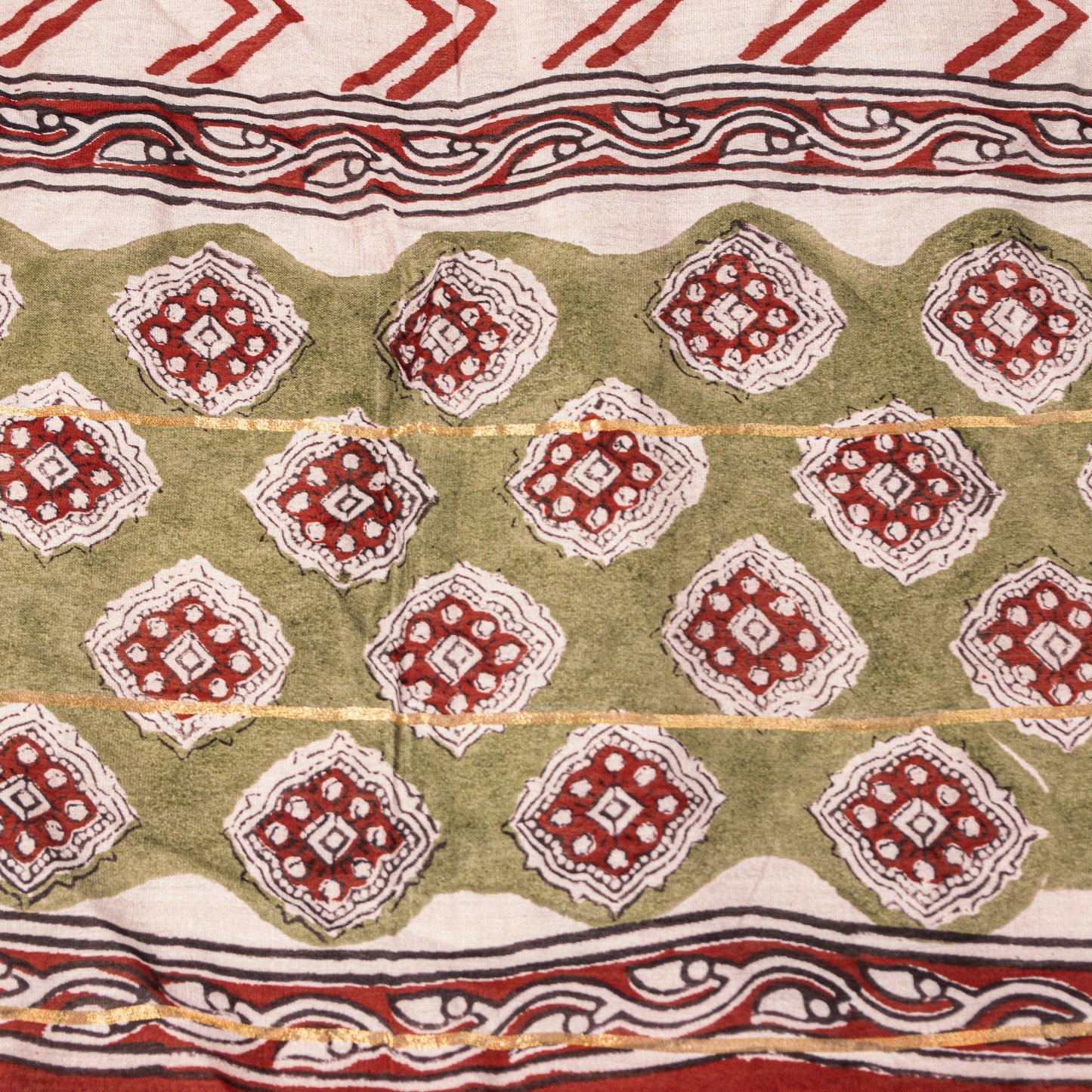 Sanskriti Vintage White Soft Dupatta/Stole Pure Cotton Hand Block Printed Scarf