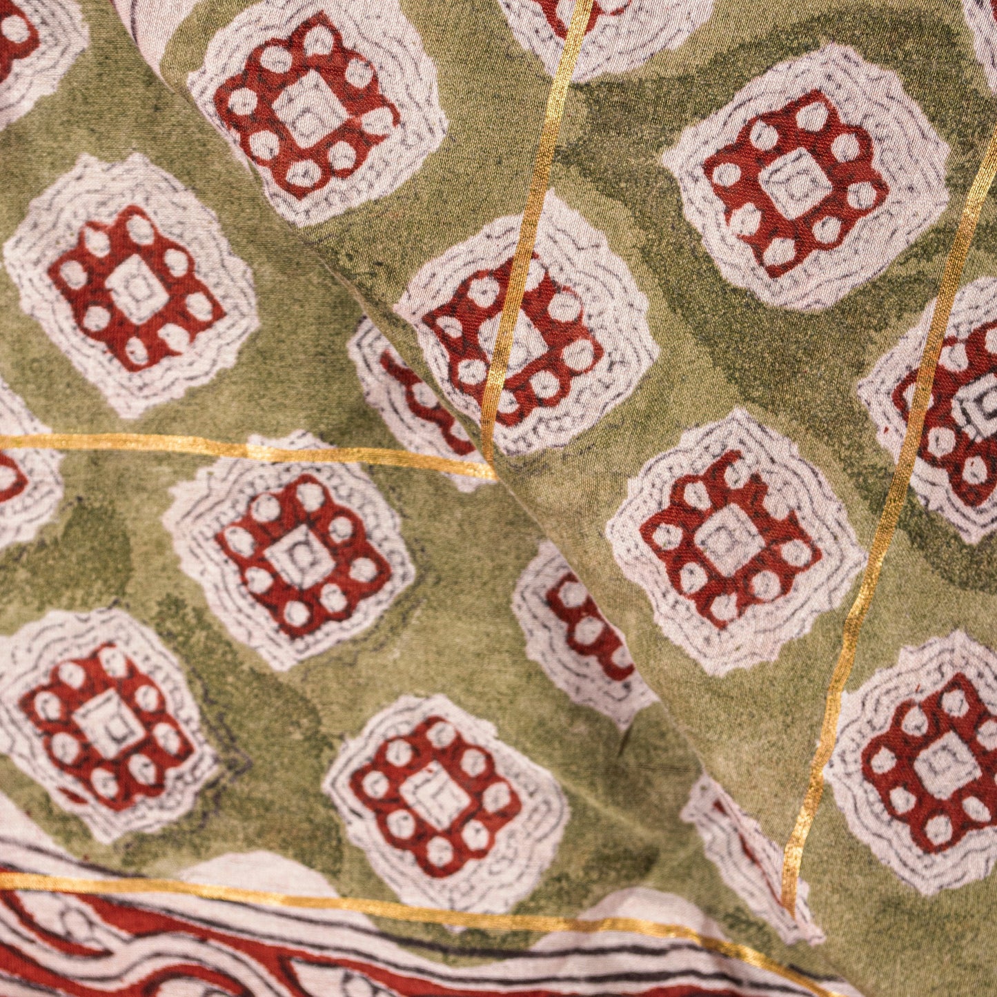 Sanskriti Vintage White Soft Dupatta/Stole Pure Cotton Hand Block Printed Scarf