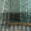 Sanskriti Vintage Green Rough Dupatta/Stole Cotton Silk Batik Work Rajasthan Vei