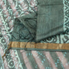 Sanskriti Vintage Green Rough Dupatta/Stole Cotton Silk Batik Work Rajasthan Vei