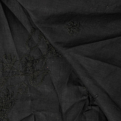 Sanskriti Vintage Black Pure Georgette Silk Dupatta Stole Embroidery Mirror Veil