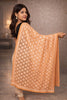 Sanskriti Vintage Peach Soft Chiffon Dupatta Stole Embroidered Phulkari Scarf