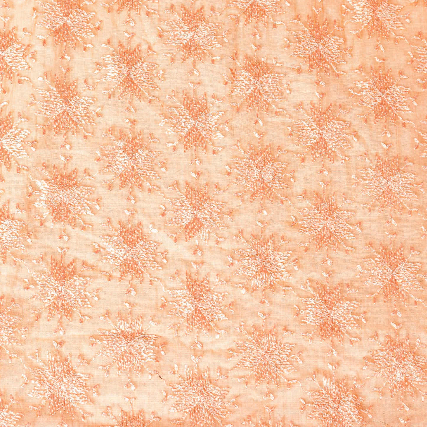 Sanskriti Vintage Peach Soft Chiffon Dupatta Stole Embroidered Phulkari Scarf