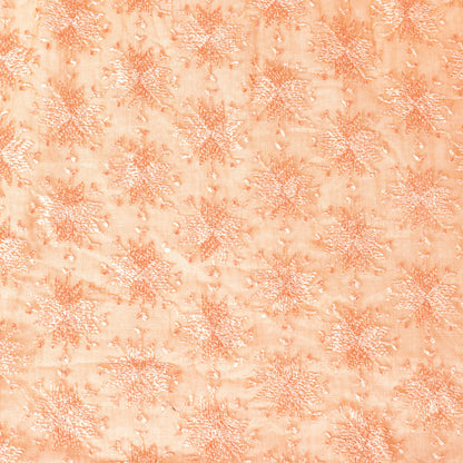 Sanskriti Vintage Peach Soft Chiffon Dupatta Stole Embroidered Phulkari Scarf