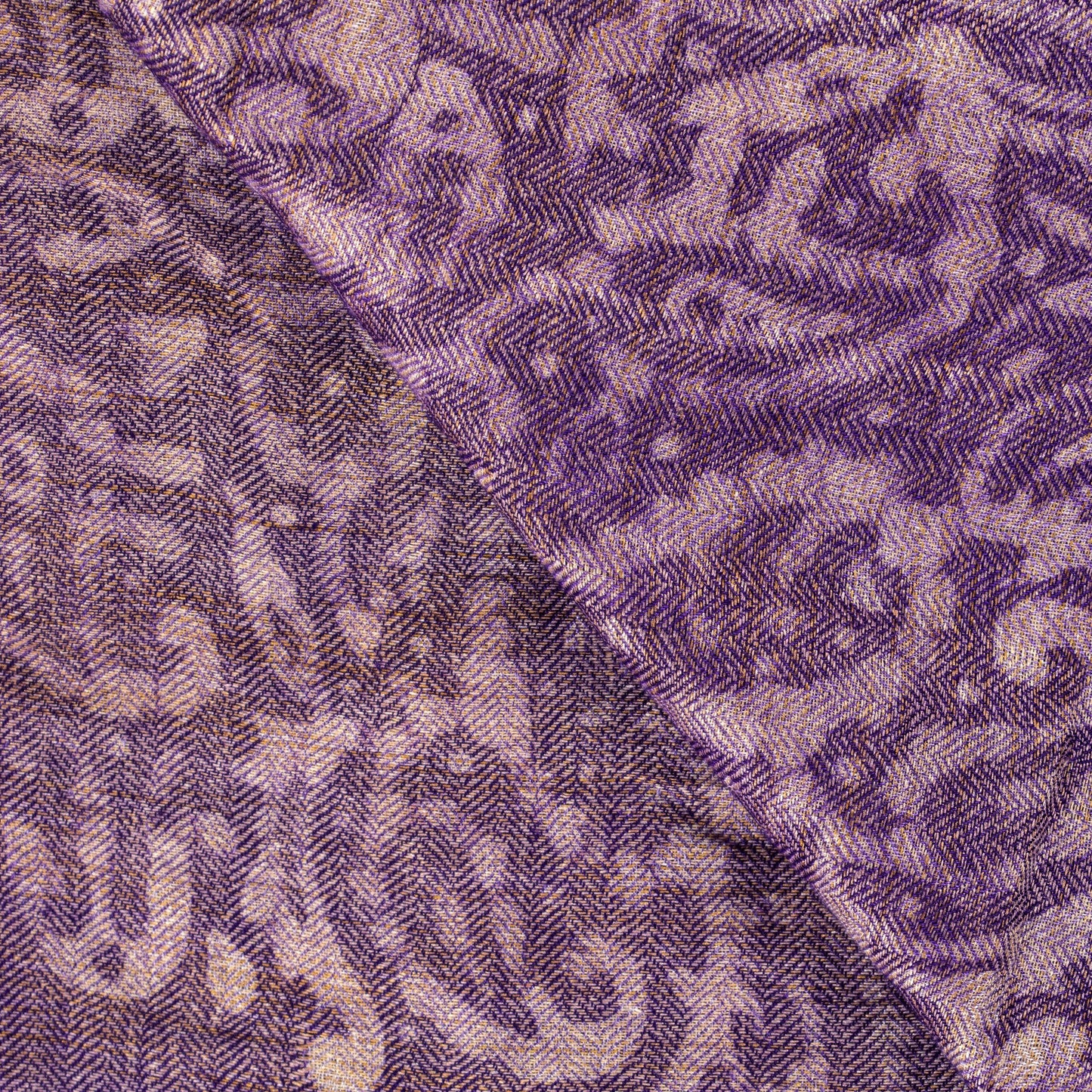 Sanskriti Vintage Purple Soft Blend Woolen Dupatta Stole Batik Work PaisleyScarf