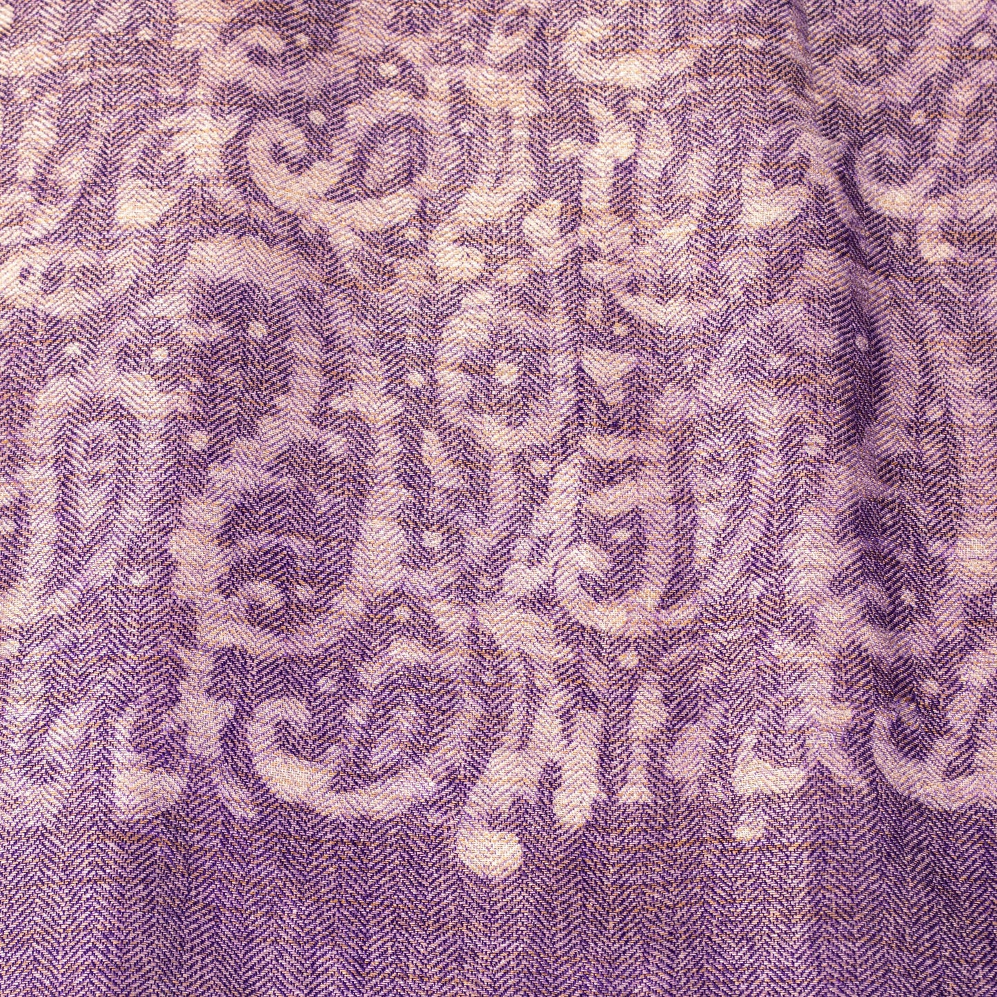 Sanskriti Vintage Purple Soft Blend Woolen Dupatta Stole Batik Work PaisleyScarf