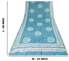 Sanskriti Vintage Blue Cotton Silk Dupatta Stole Hand Block Printed Bagru Scarf