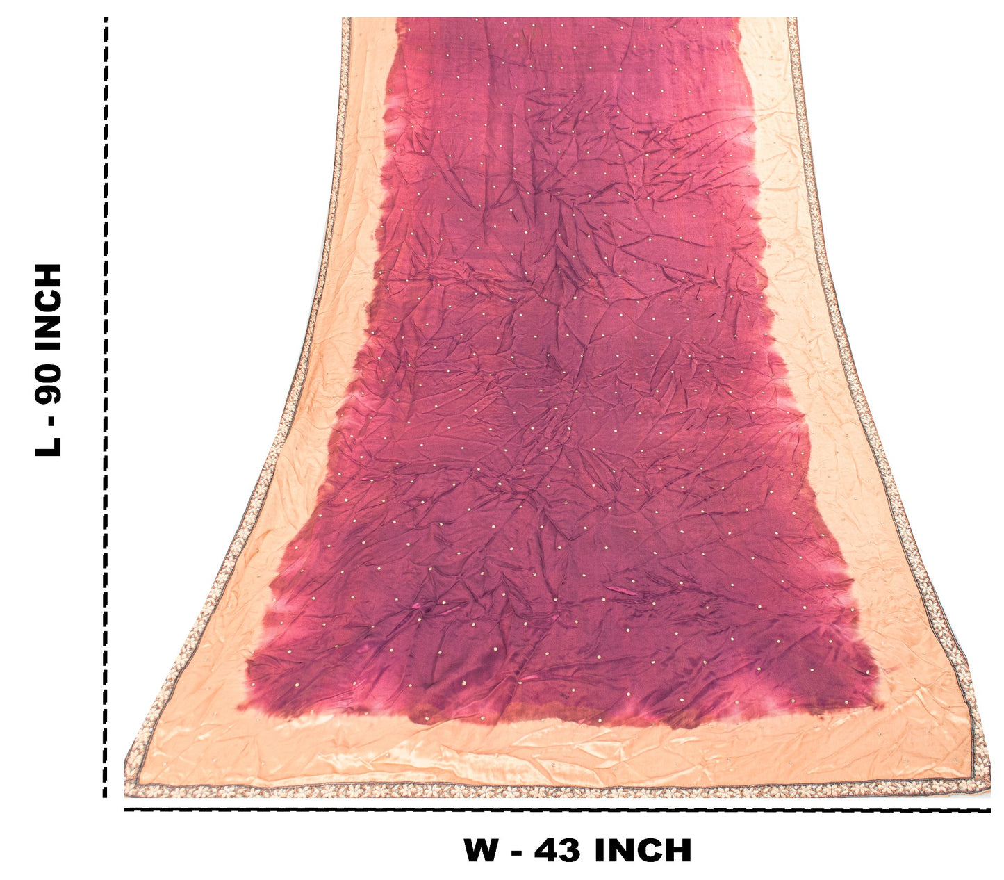 Sanskriti Vintage Magenta Pure Silk Dupatta Stole Hand Embroidered Zardozi Scarf