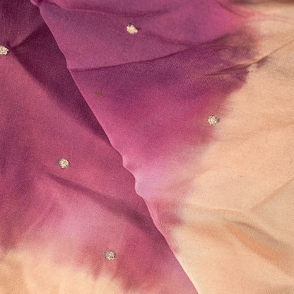 Sanskriti Vintage Magenta Pure Silk Dupatta Stole Hand Embroidered Zardozi Scarf