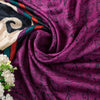 Sanskriti Vintage Purple Dupatta Stole Woolen Silk Warli Art Printed Woven Scarf