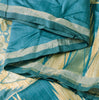 Sanskriti Vintage Blue Cotton Silk Dupatta Stole Tant Hand Woven Bengali Scarf