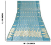 Sanskriti Vintage Blue Cotton Silk Dupatta Stole Tant Hand Woven Bengali Scarf
