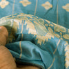 Sanskriti Vintage Blue Cotton Silk Dupatta Stole Tant Hand Woven Bengali Scarf