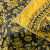 Sanskriti Vintage Yellow-Black Pure Silk Dupatta Stole Saura Tribal Art Odisha