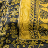 Sanskriti Vintage Yellow-Black Pure Silk Dupatta Stole Saura Tribal Art Odisha